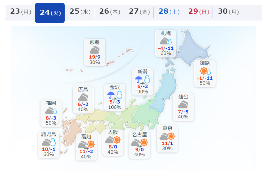24日天気